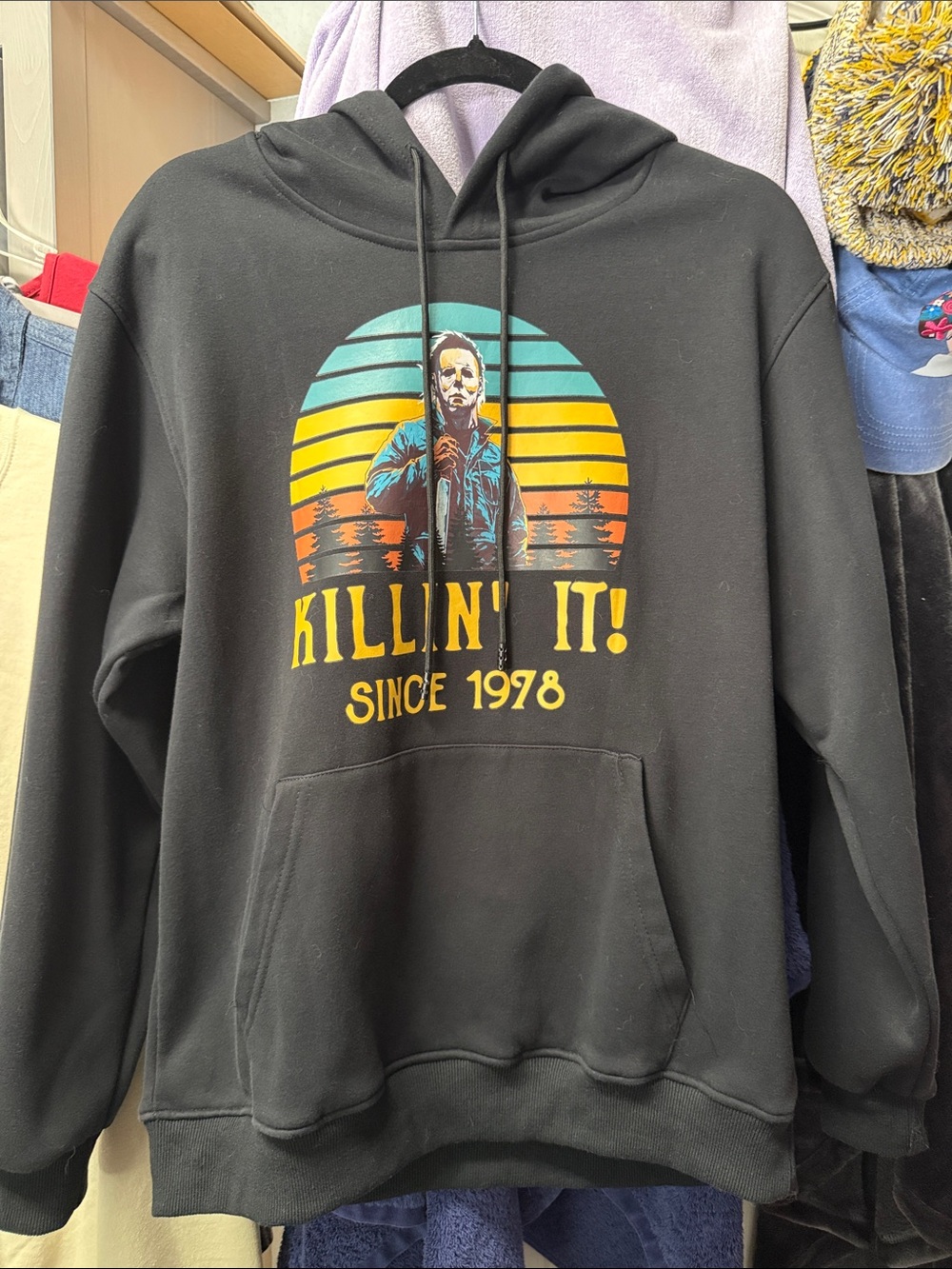 Black Graphic Hoodie – "Killin' It! Since 1978", Size L